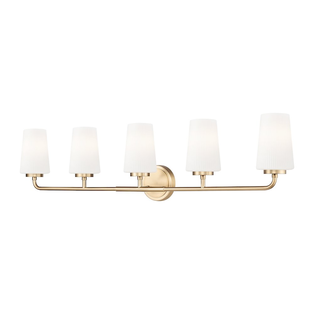 Z-Lite Montford 5 Light Vanity in Modern Gold color, Steel frame. Picture 1