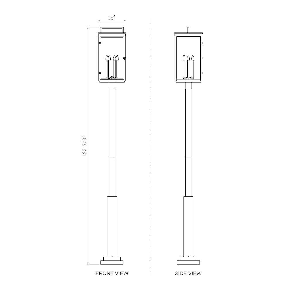 Z-Lite Hartwell 6 Light Outdoor Post Mounted Fixture in Sand Black color. Picture 8