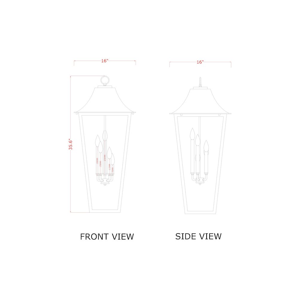 Z-Lite 5 Light Outdoor Chain Mount Ceiling Fixture. Picture 8