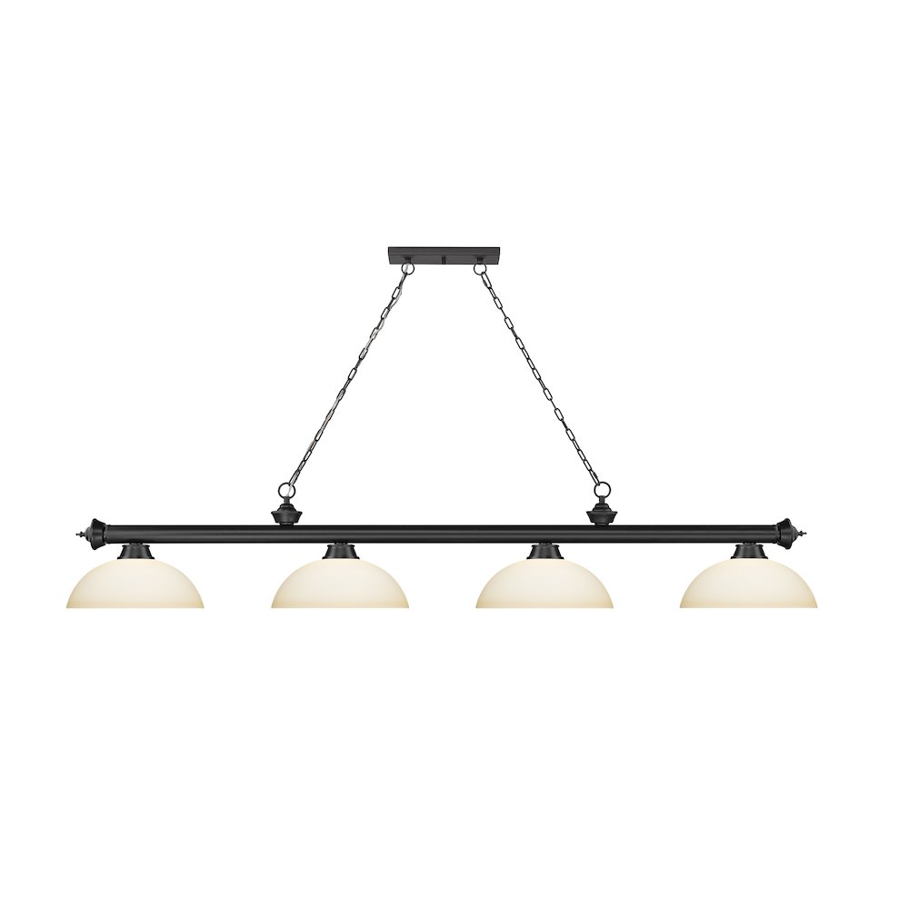 Z-Lite Cordon 4 Light Billiard, Steel Frame, Matte Opal Shade Color. Picture 2
