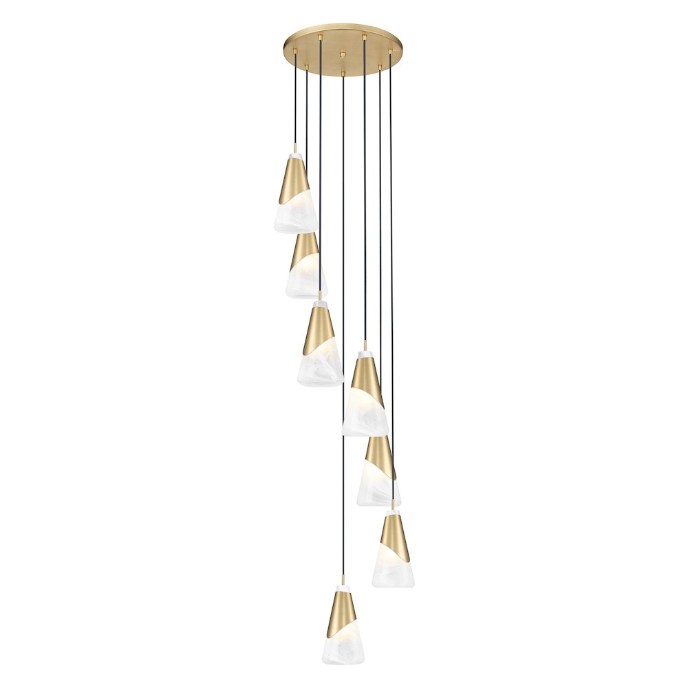 Z-Lite Aimie 7 Light Chandelier, Modern Gold. Picture 3