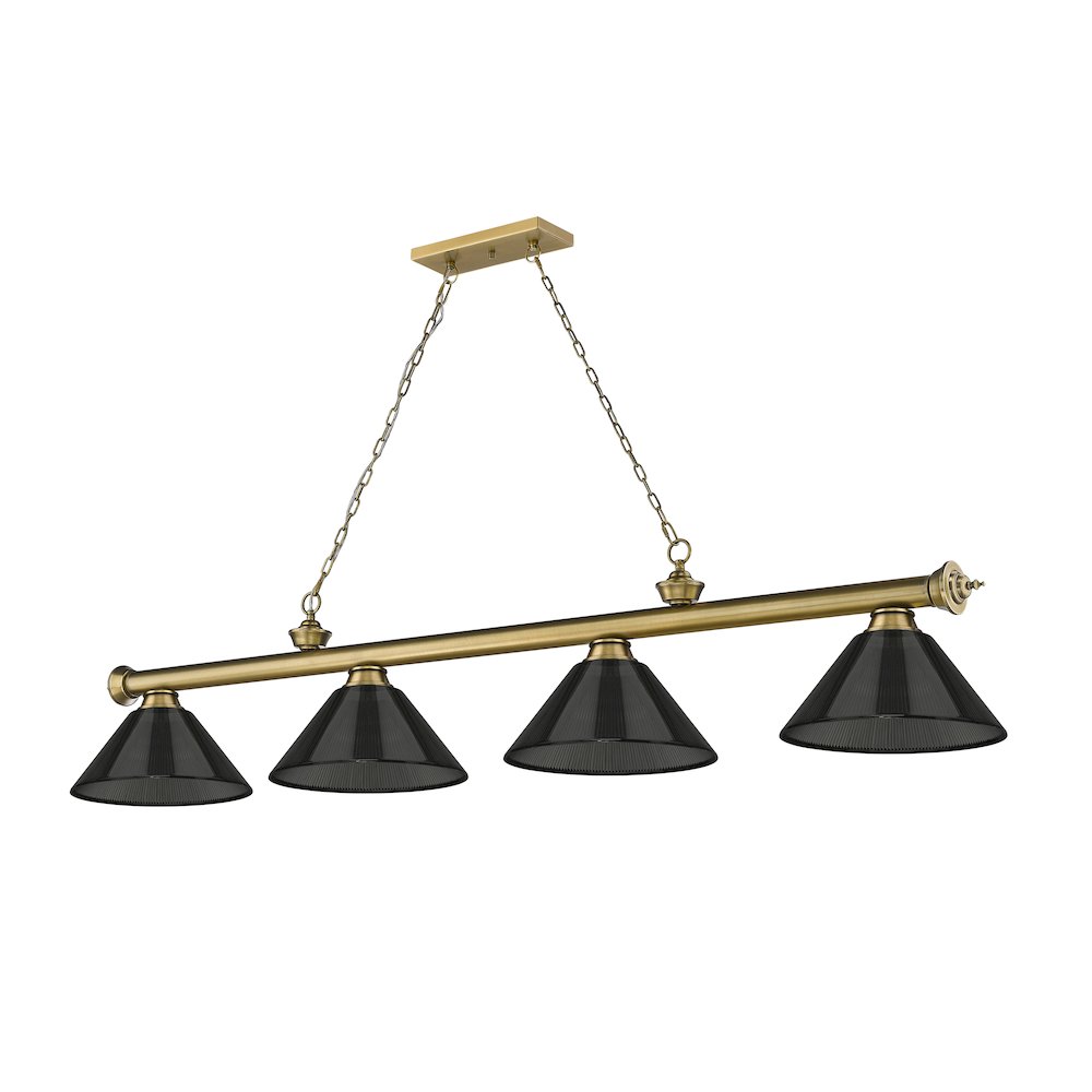 Z-Lite Cordon 4 Light Billiard, Steel Frame, Smoke Shade Color. Picture 5