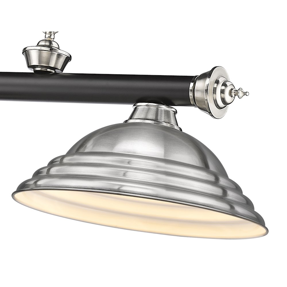 Z-Lite Cordon 3 Light Billiard, Steel Frame, Brushed Nickel Shade Color. Picture 4