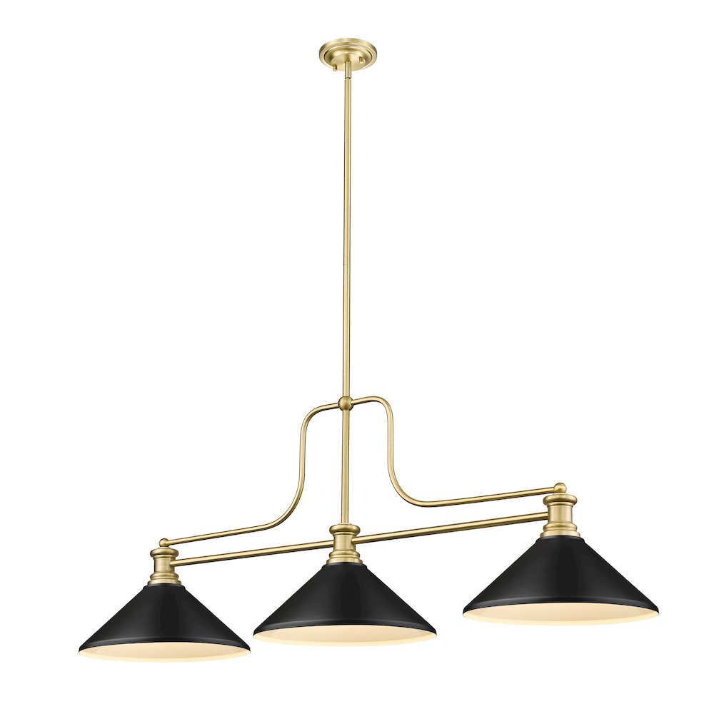 Z-Lite Melange 3 Light Billiard, Steel Frame, Matte Black Shade Color. Picture 1