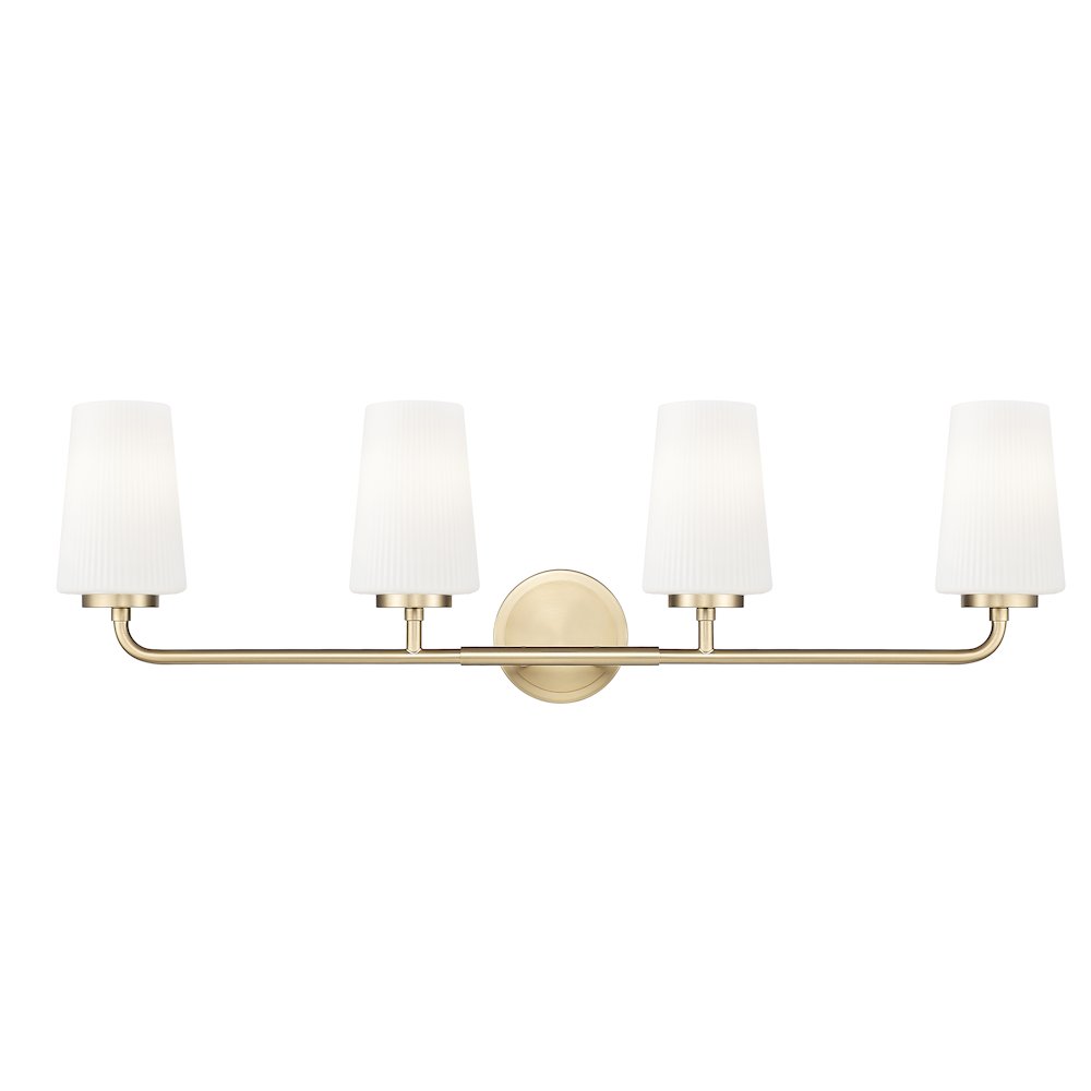 Z-Lite Montford 4 Light Vanity in Modern Gold color, Steel frame. Picture 2