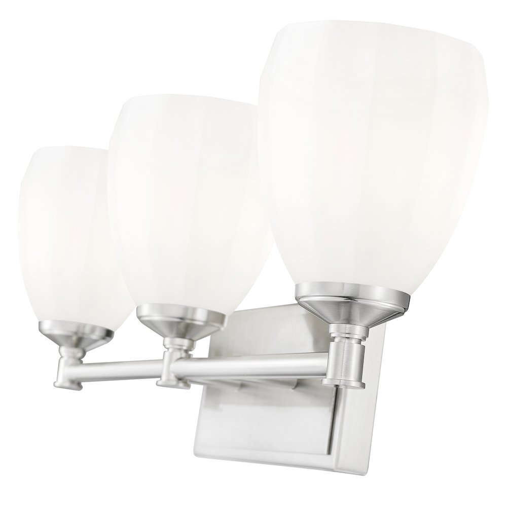 Z-Lite Oren 3 Light Vanity in Brushed Nickel color, Steel frame. Picture 4