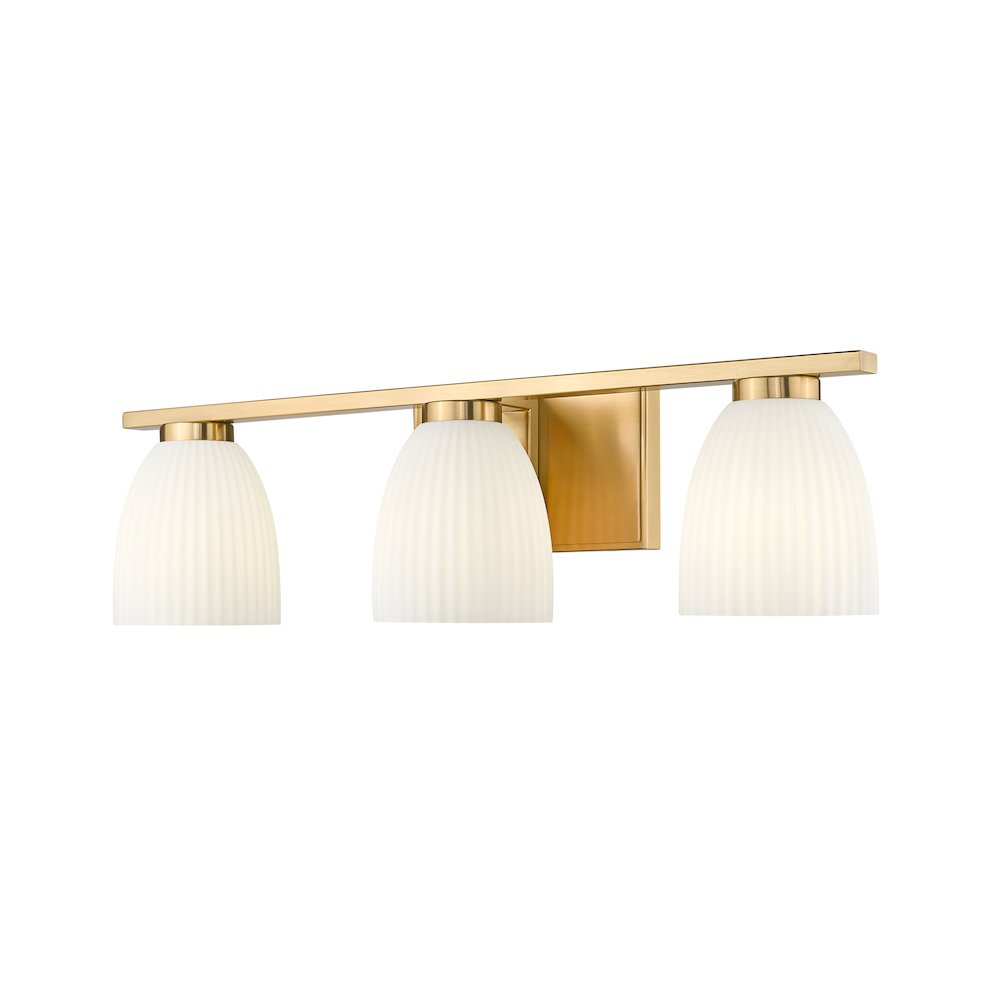 Z-Lite Naya 3 Light Vanity in Modern Gold color, Steel frame. Picture 1