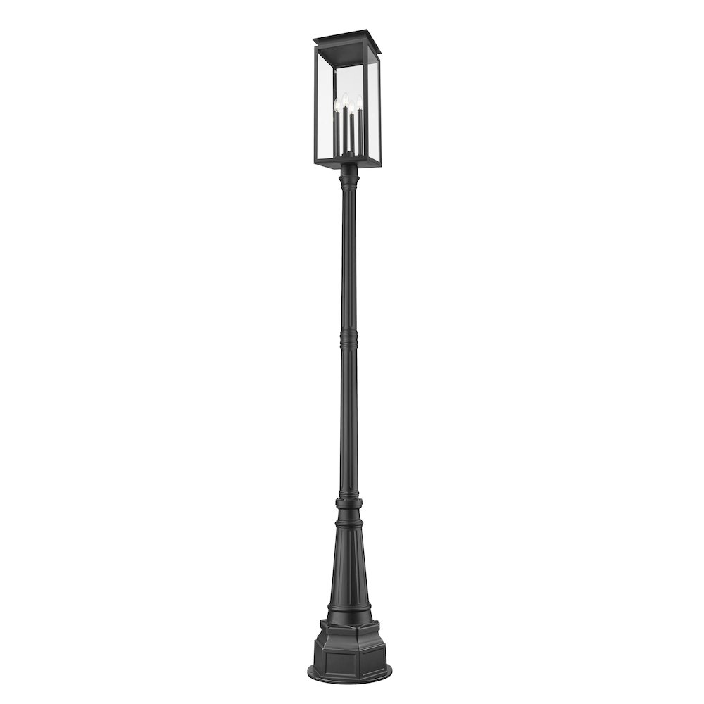 Z-Lite Nova 4 Light Outdoor Post Mounted Fixture, Black. Picture 3