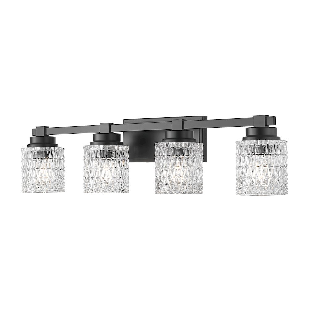 Z-Lite 4 Light Vanity, Matte Black. Picture 1