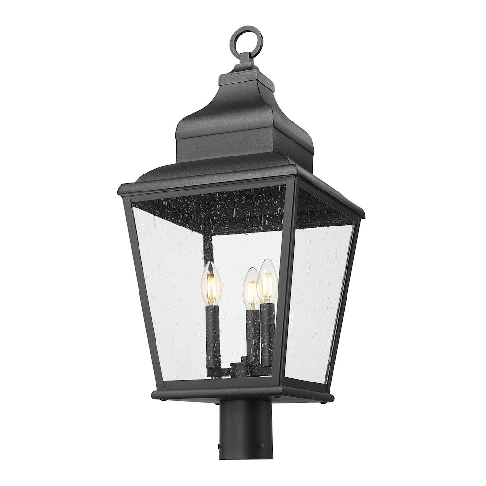 Z-Lite 3 Light Outdoor Post Mount Fixture, Sand Black. Picture 3