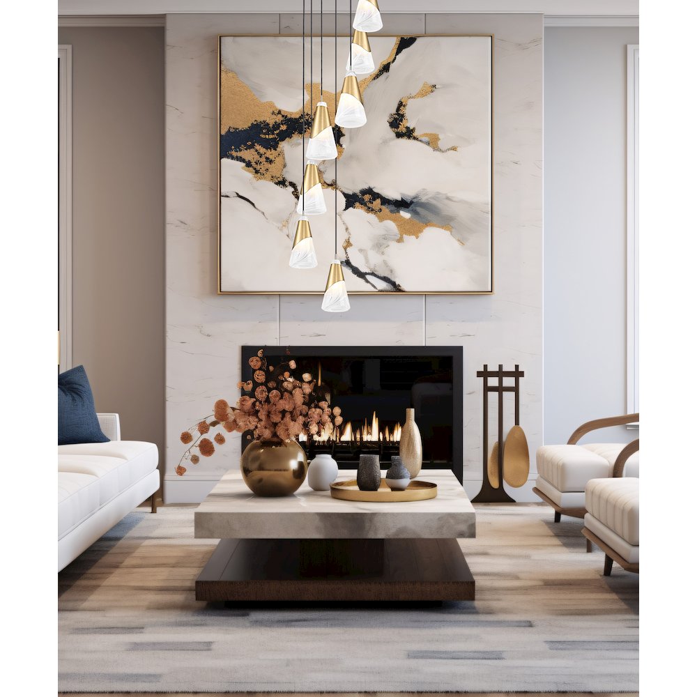 Z-Lite Aimie 7 Light Chandelier, Modern Gold. Picture 6