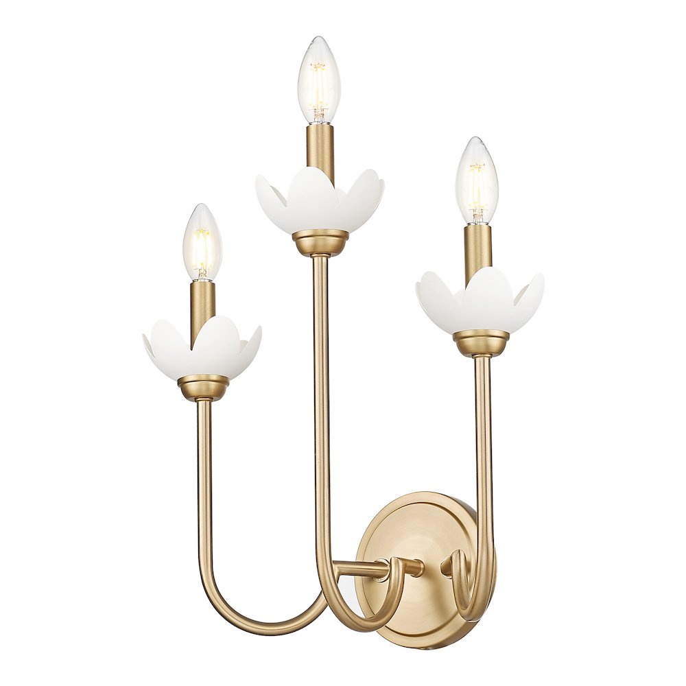 Z-Lite Allistair 3 Light Wall Sconce in Modern Gold color, Steel frame. Picture 3