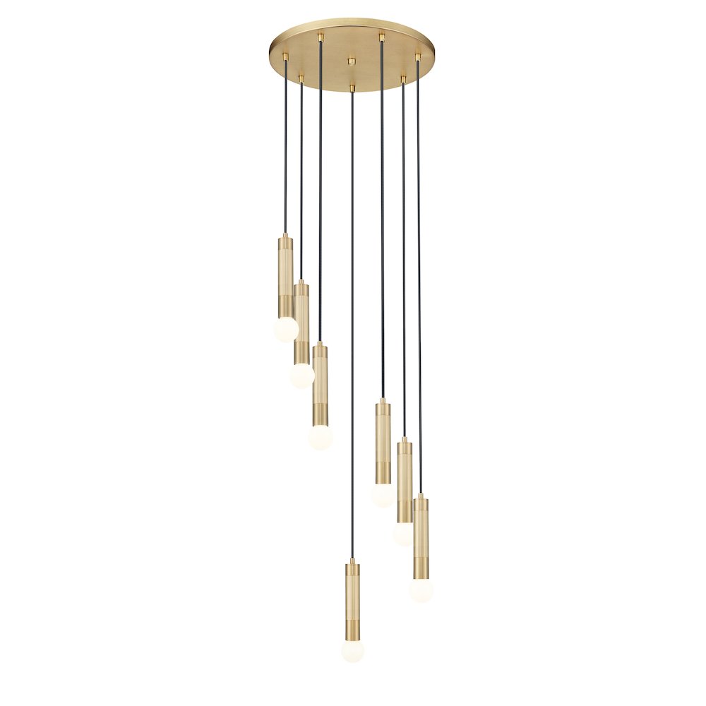 Z-Lite Stari 7 Light Chandelier in Modern Gold color, Steel frame. Picture 3