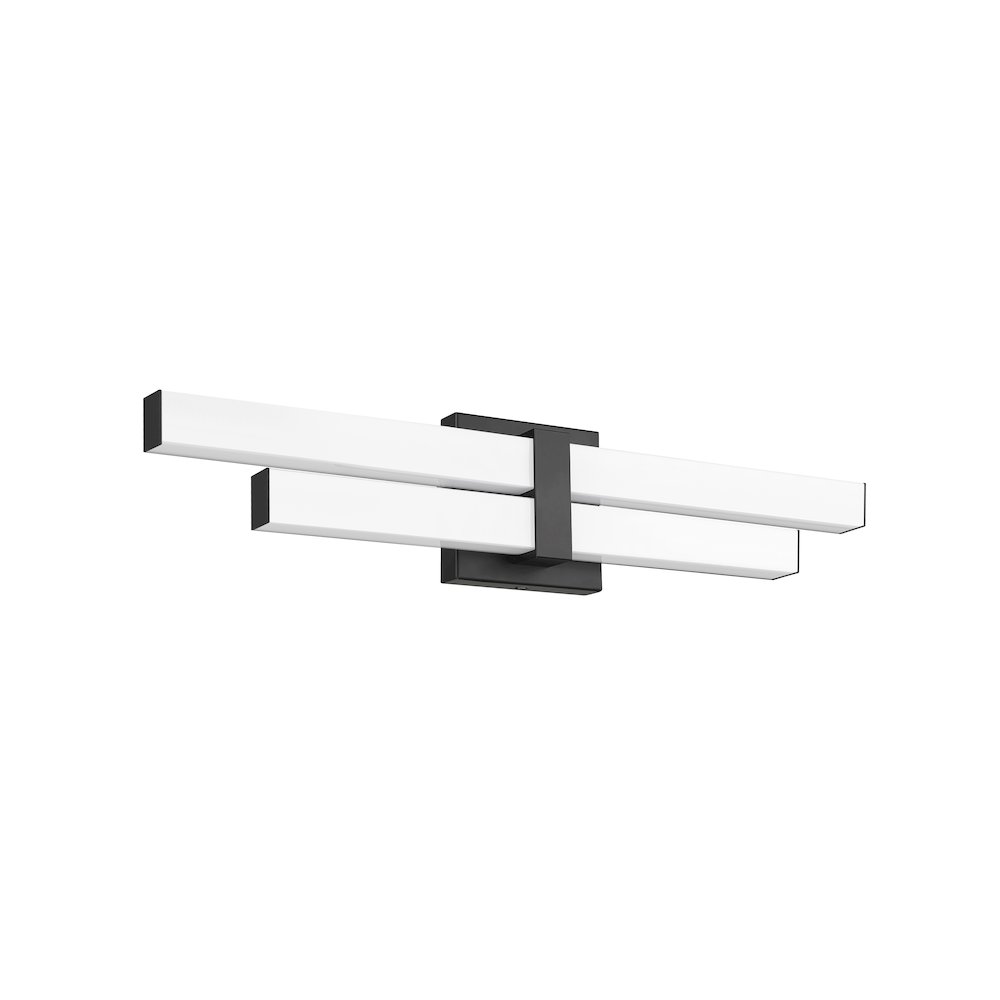 Z-Lite Zane 2 Light Vanity in Matte Black Frame Finish. Picture 5