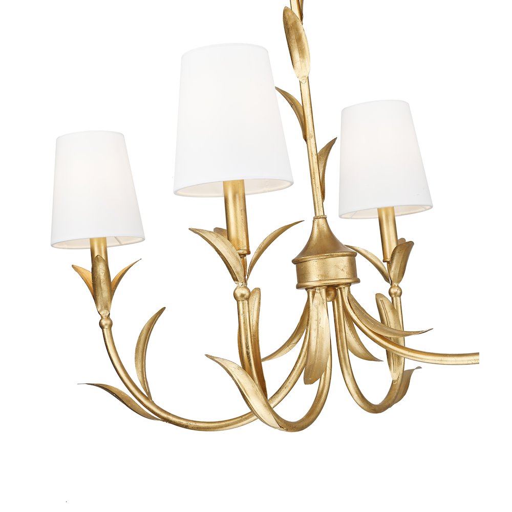 Z-Lite 6 Light Linear Chandelier, Gold Leaf. Picture 4