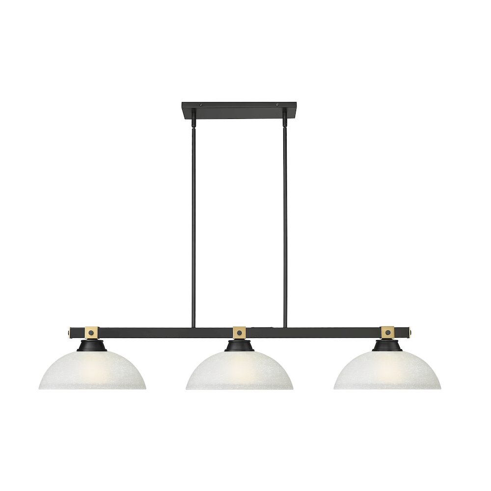 Z-Lite Bronte 3 Light Billiard, Steel Frame, White Linen Shade Color. Picture 2