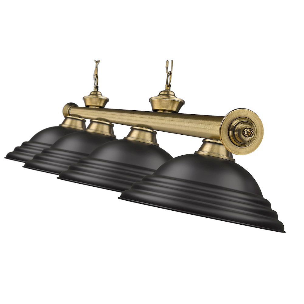 Z-Lite Cordon 4 Light Billiard, Steel Frame, Matte Black Shade Color. Picture 4