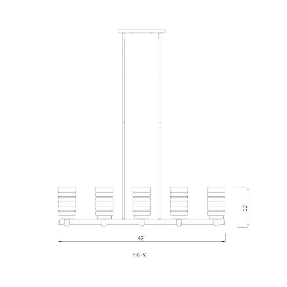 Z-Lite 5 Light Outdoor Linear Chandelier. Picture 8