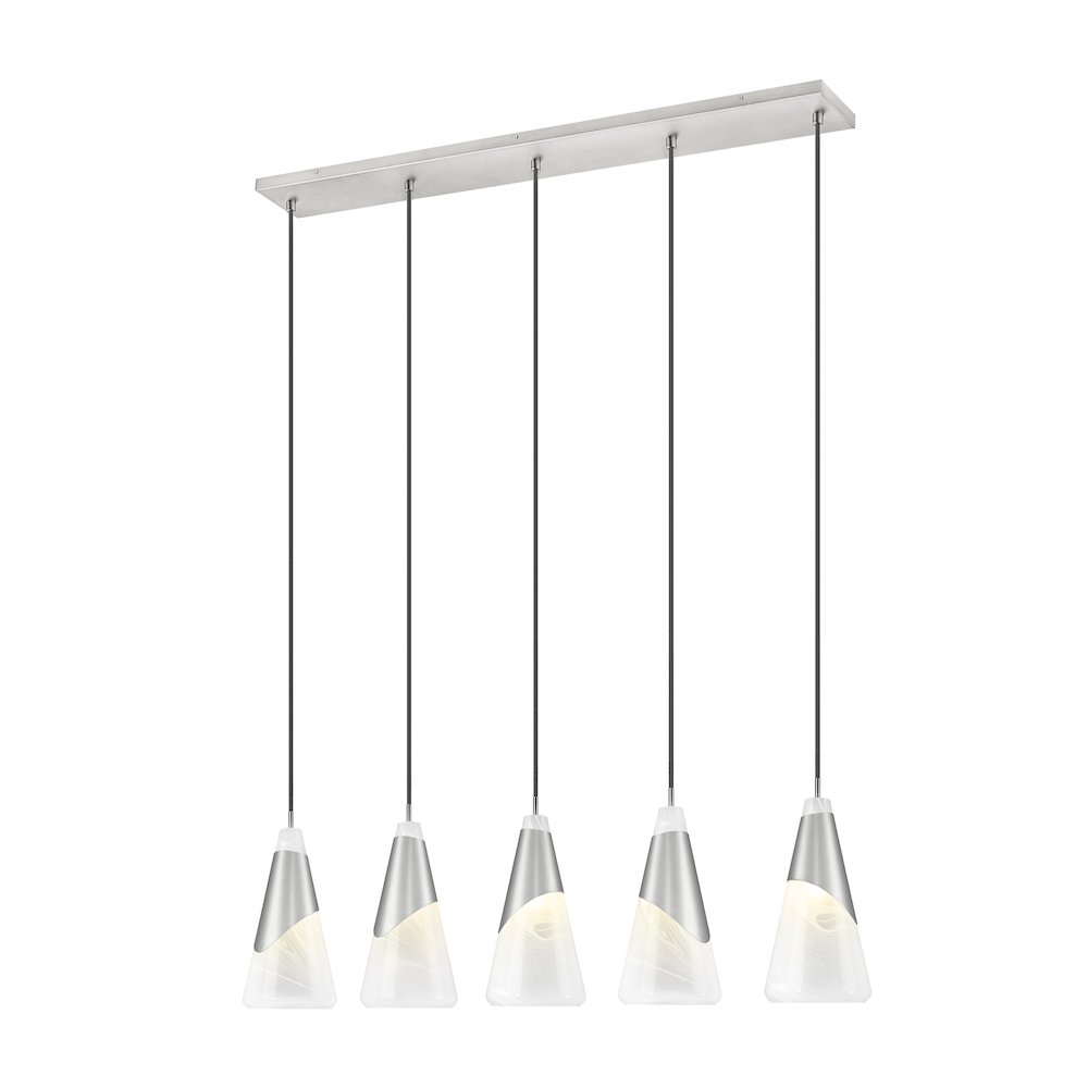 Z-Lite Aimie 5 Light Linear Chandelier, Brushed Nickel. Picture 1