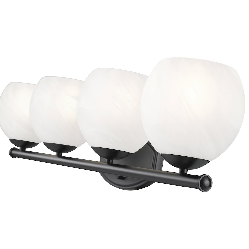 Z-Lite 4 Light Vanity, Matte Black. Picture 4