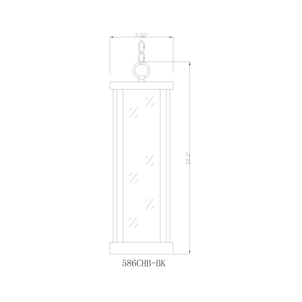 Z-Lite 1 Light Outdoor Chain Mount Ceiling Fixture. Picture 6