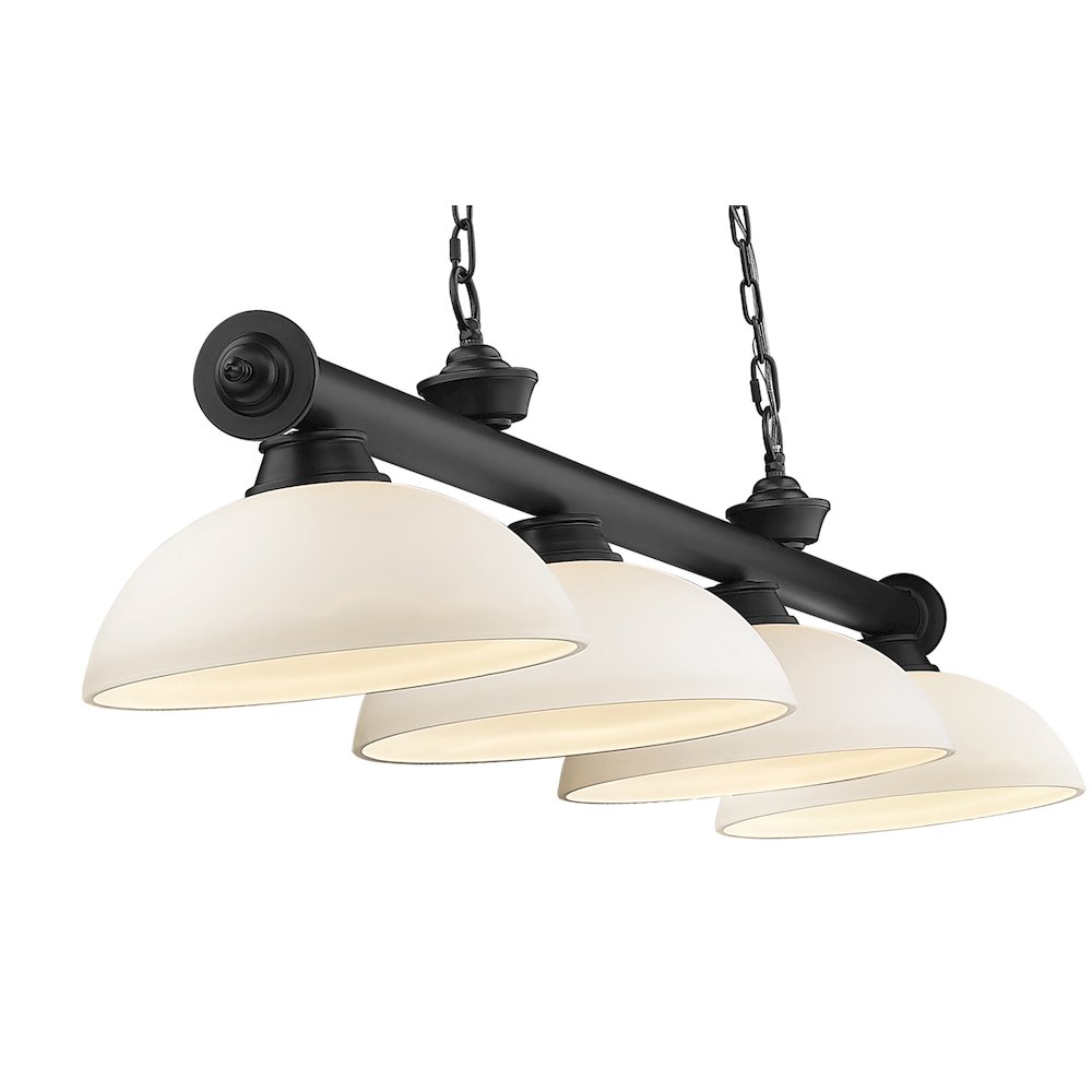 Z-Lite Cordon 4 Light Billiard, Steel Frame, Matte Opal Shade Color. Picture 4