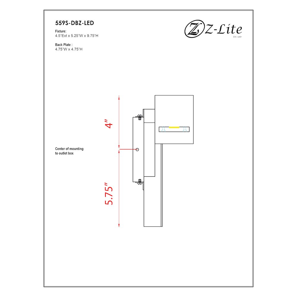 Z-Lite 1 Light Outdoor Wall Light. Picture 2
