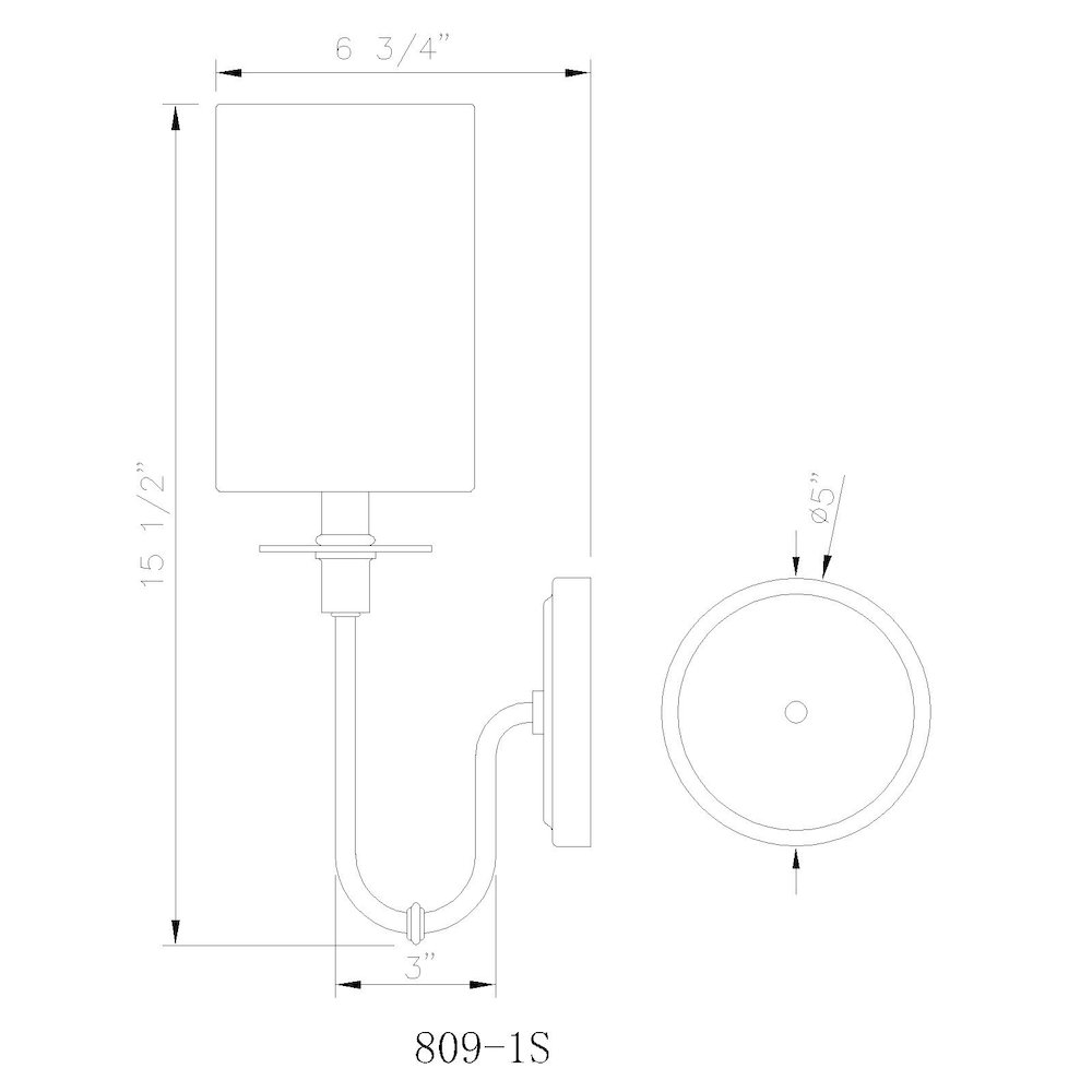 Z-Lite 1 Light Wall Sconce. Picture 8