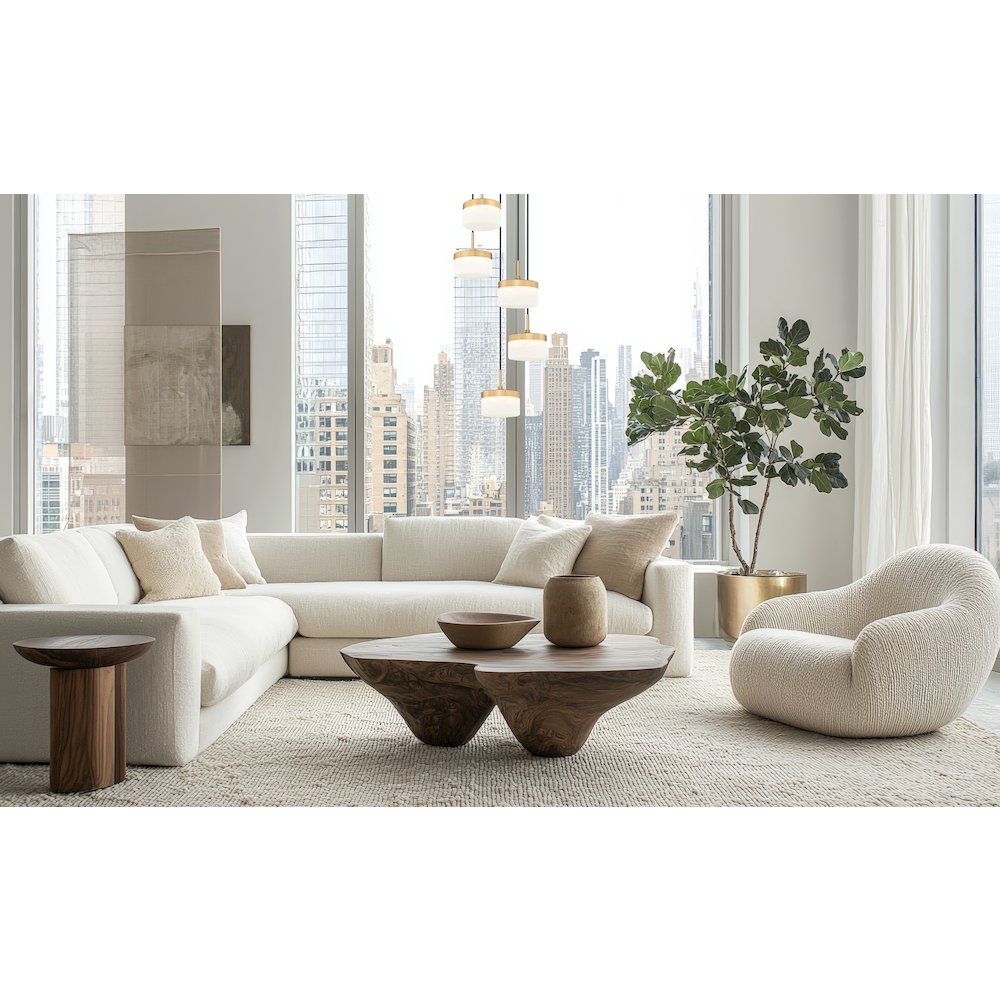 Z-Lite 5 Light Chandelier, Modern Gold. Picture 6