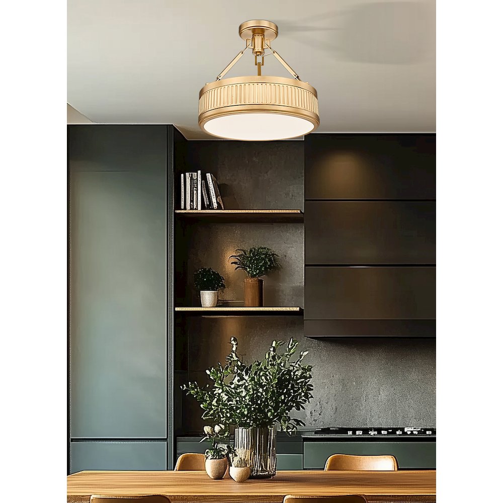 Z-Lite 1 Light Semi Flush Mount, Modern Gold. Picture 5