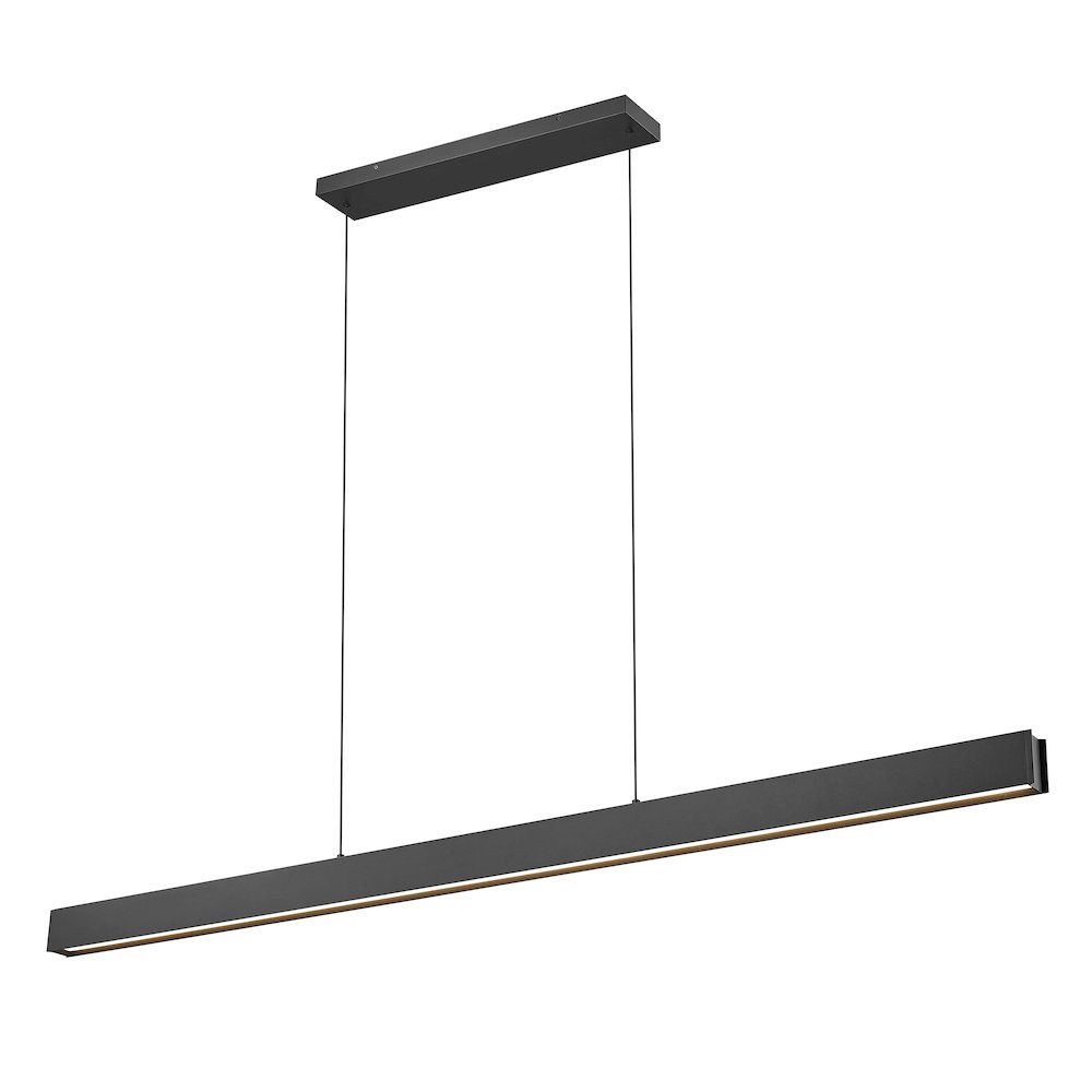 Z-Lite 1 Light Linear Chandelier, Matte Black. Picture 1