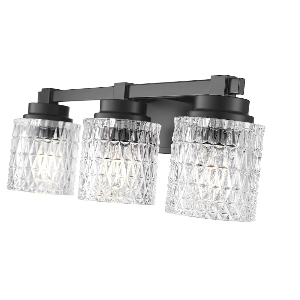 Z-Lite 3 Light Vanity, Matte Black. Picture 4