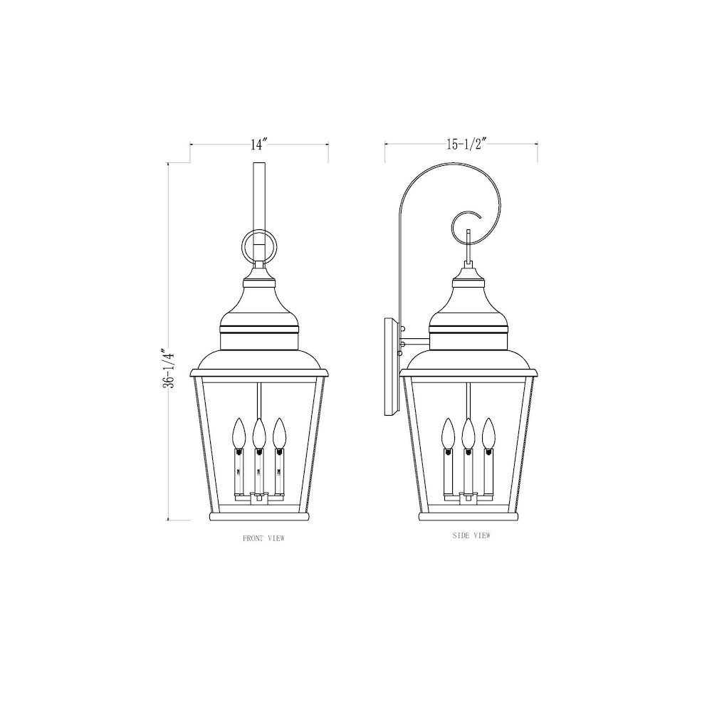 Z-Lite 4 Light Outdoor Wall Light, Sand Black. Picture 8