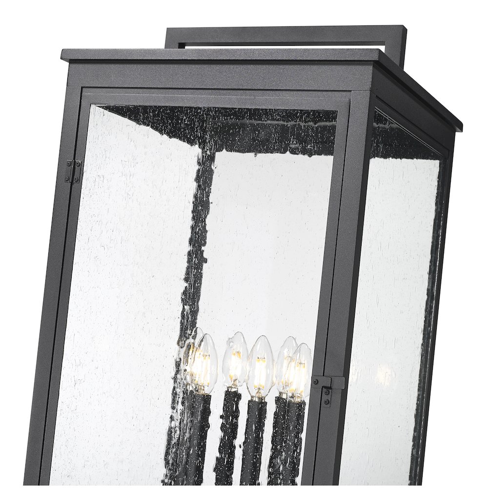 Z-Lite Hartwell 6 Light Outdoor Post Mounted Fixture in Sand Black color. Picture 4