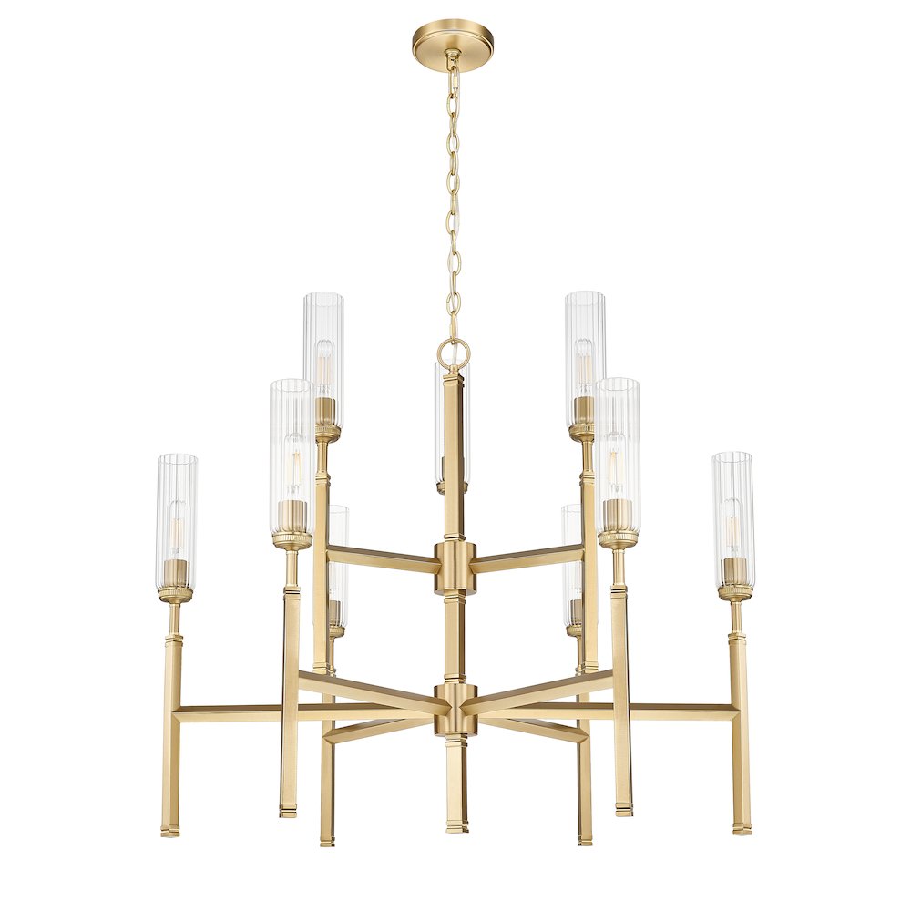Z-Lite 9 Light Chandelier, Modern Gold. Picture 7