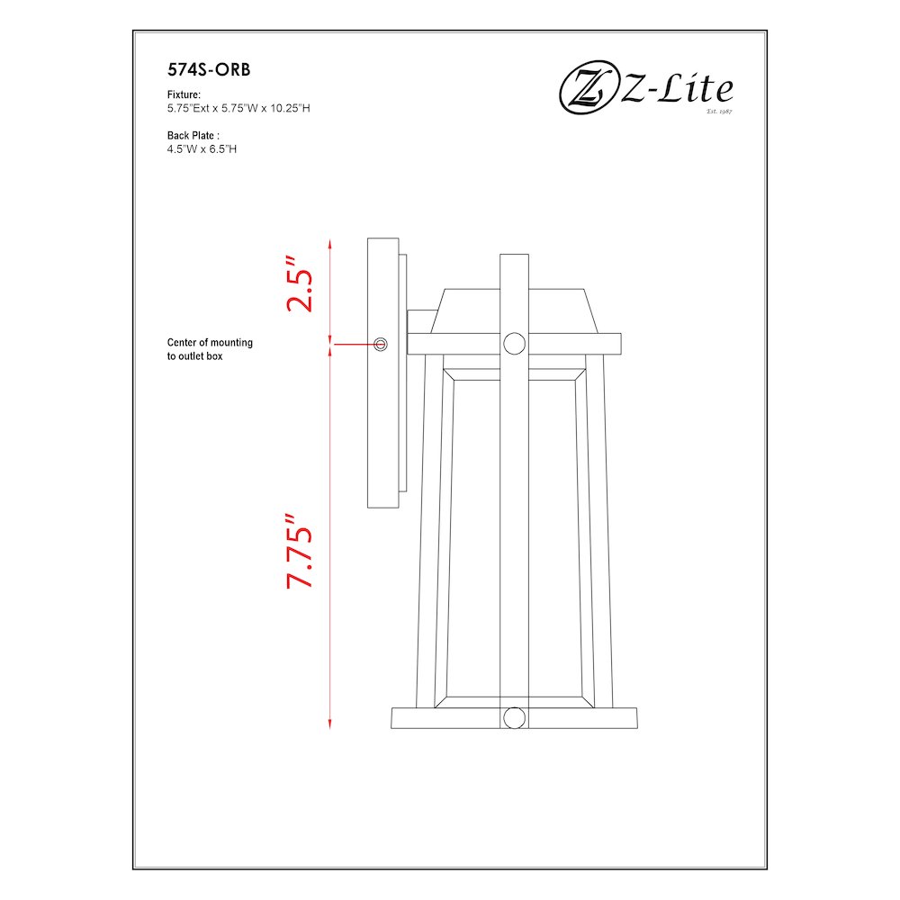 Z-Lite 1 Light Outdoor Wall Light. Picture 6