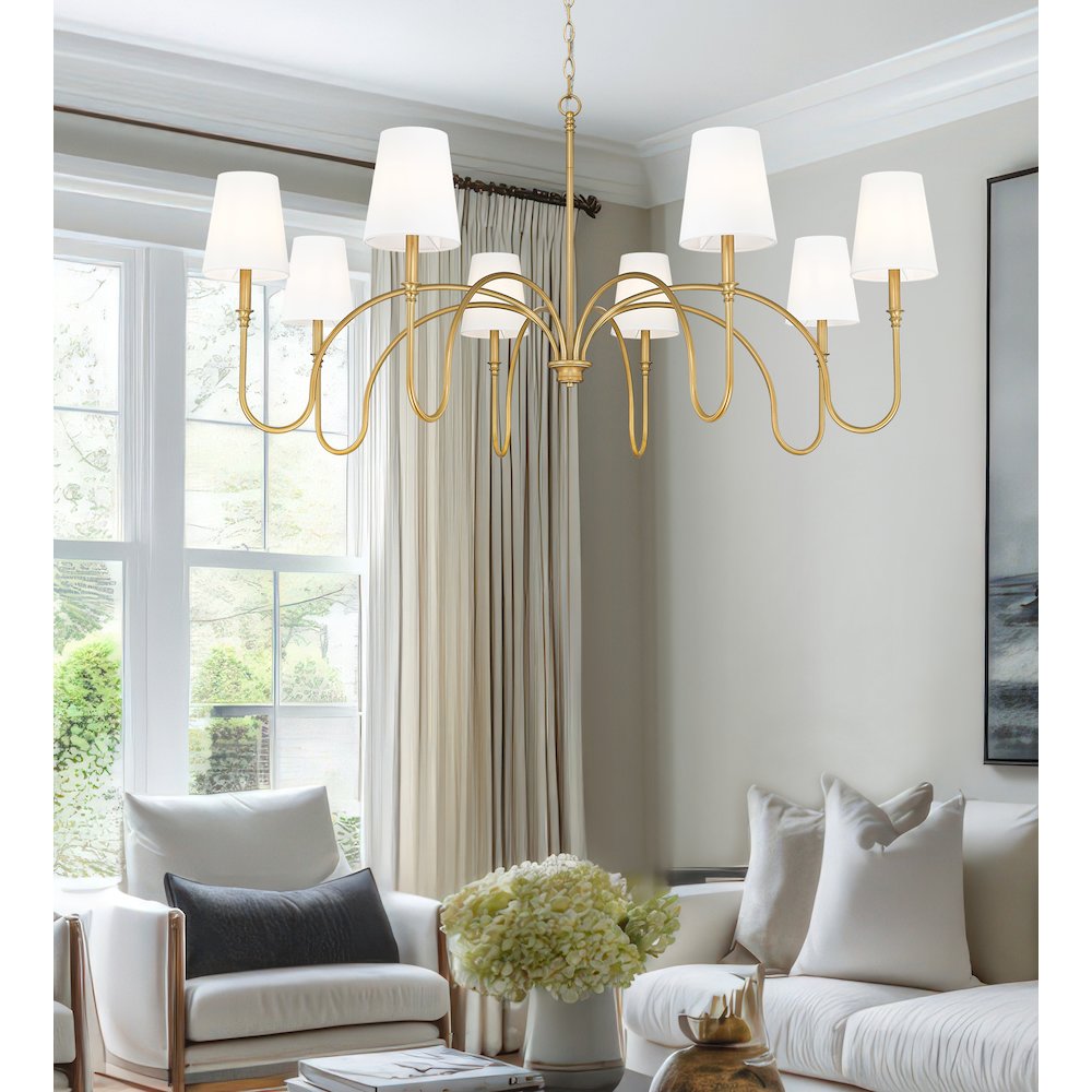 Z-Lite 8 Light Chandelier, Rubbed Brass. Picture 5