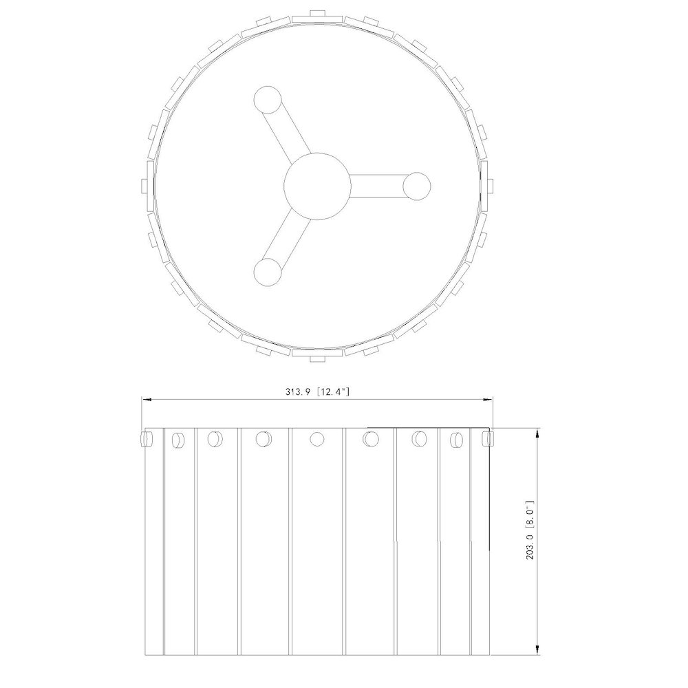 Z-Lite 3 Light Flush Mount. Picture 8