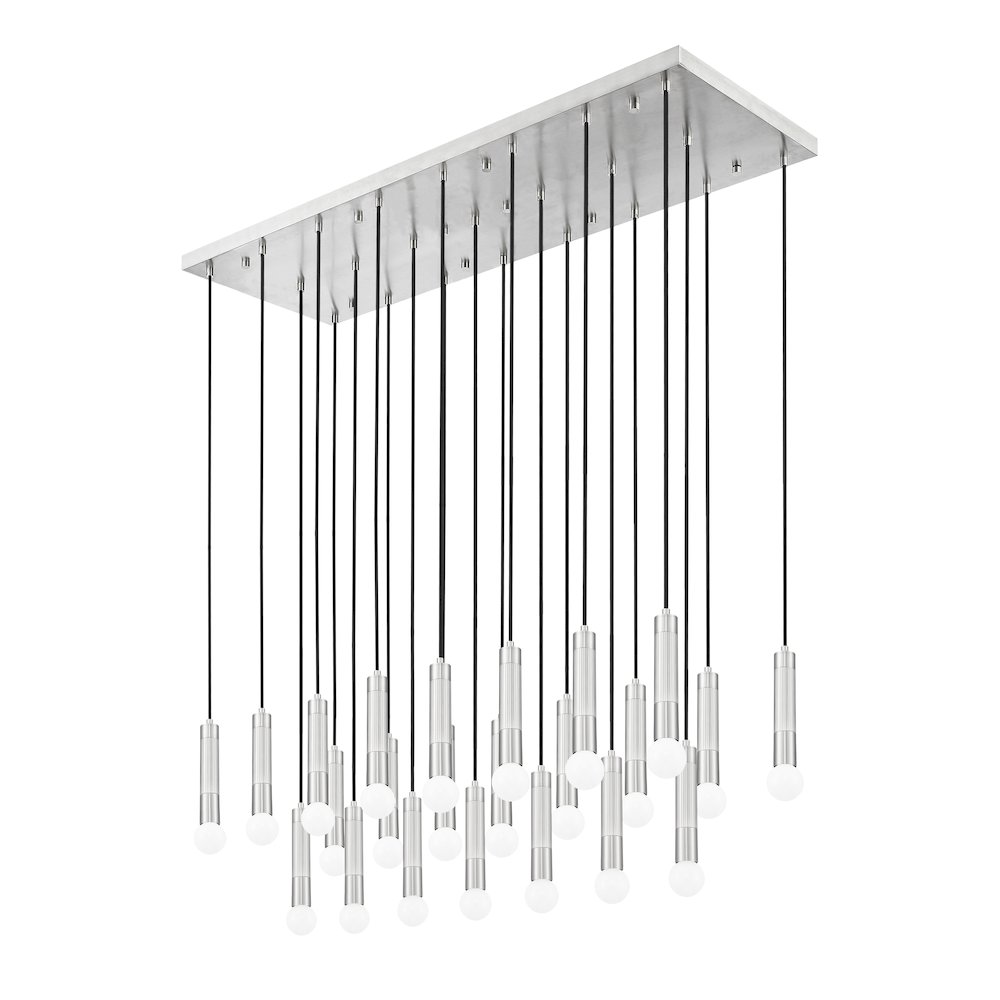 Z-Lite Stari 23 Light Linear Chandelier in Brushed Nickel color, Steel frame. Picture 5