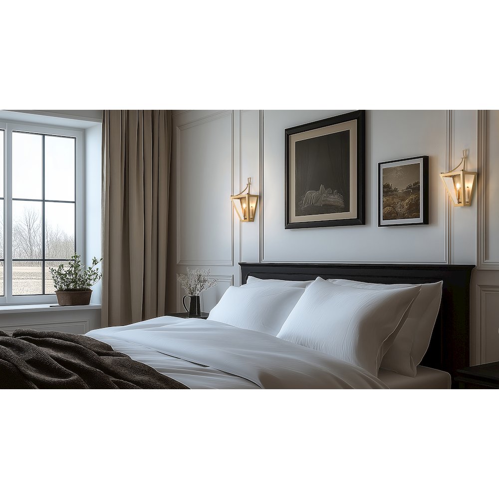 Z-Lite 2 Light Wall Sconce, Rubbed Brass. Picture 5
