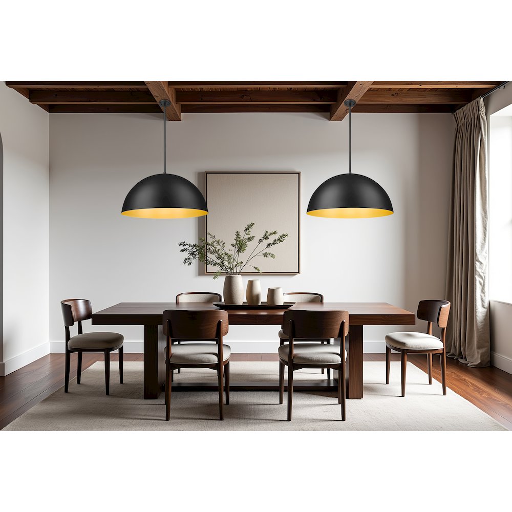 Z-Lite 3 Light Pendant, Matte Black. Picture 5