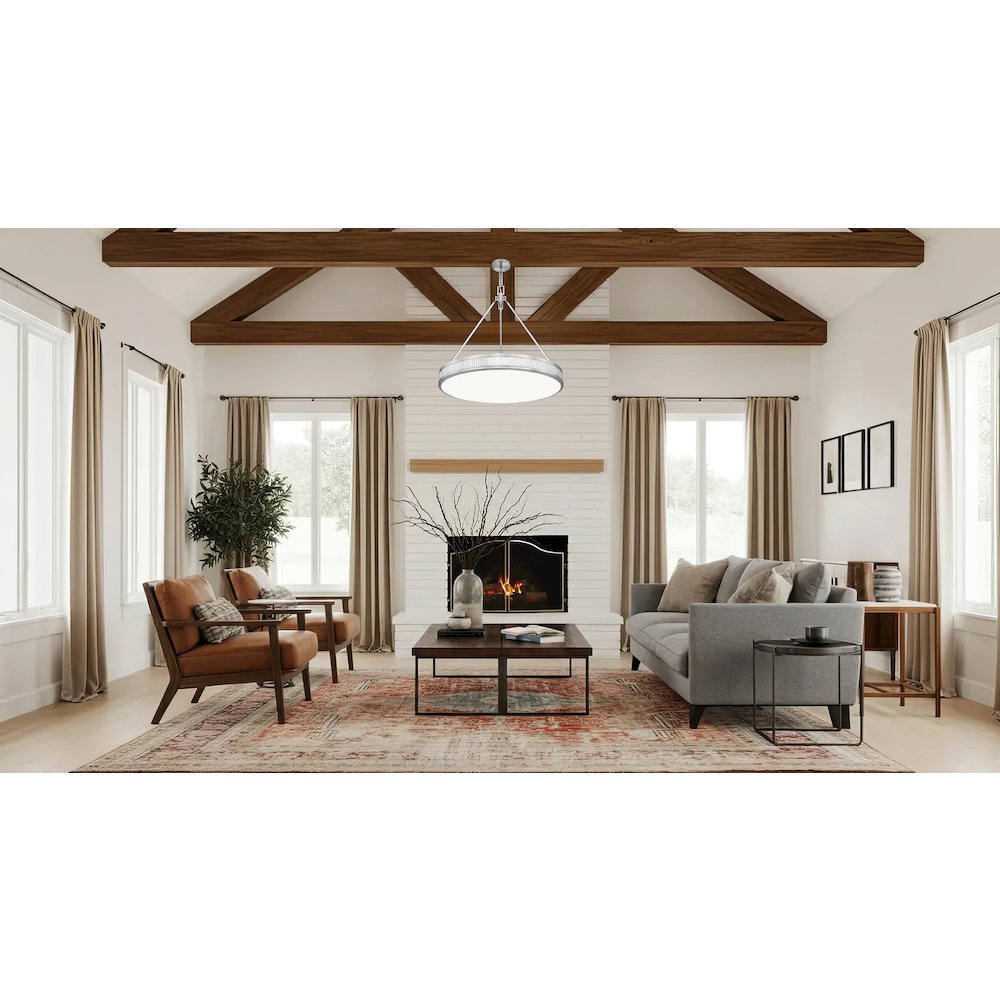 Z-Lite 3 Light Pendant, Satin Nickel. Picture 6