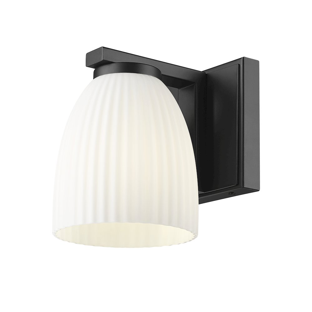 Z-Lite Naya 1 Light Wall Sconce in Matte Black color, Steel frame. Picture 3