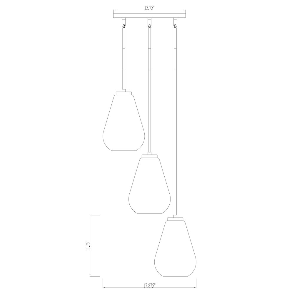 Z-Lite 3 Light Chandelier. Picture 8