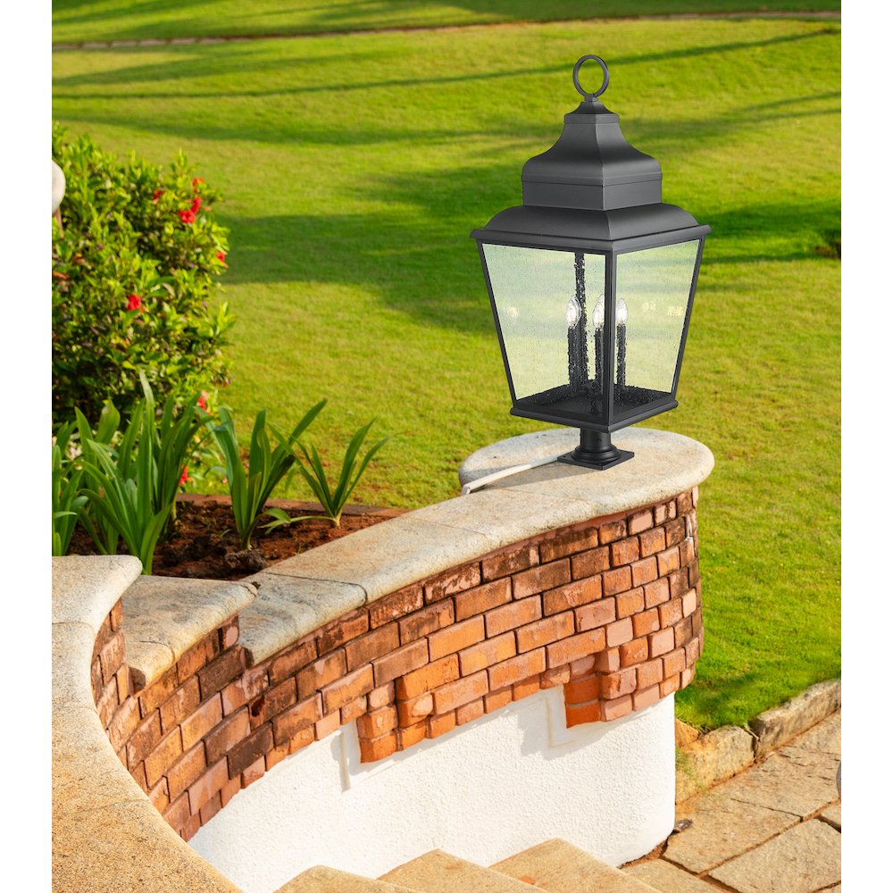 Z-Lite 5 Light Outdoor Pier Mounted Fixture, Sand Black. Picture 6