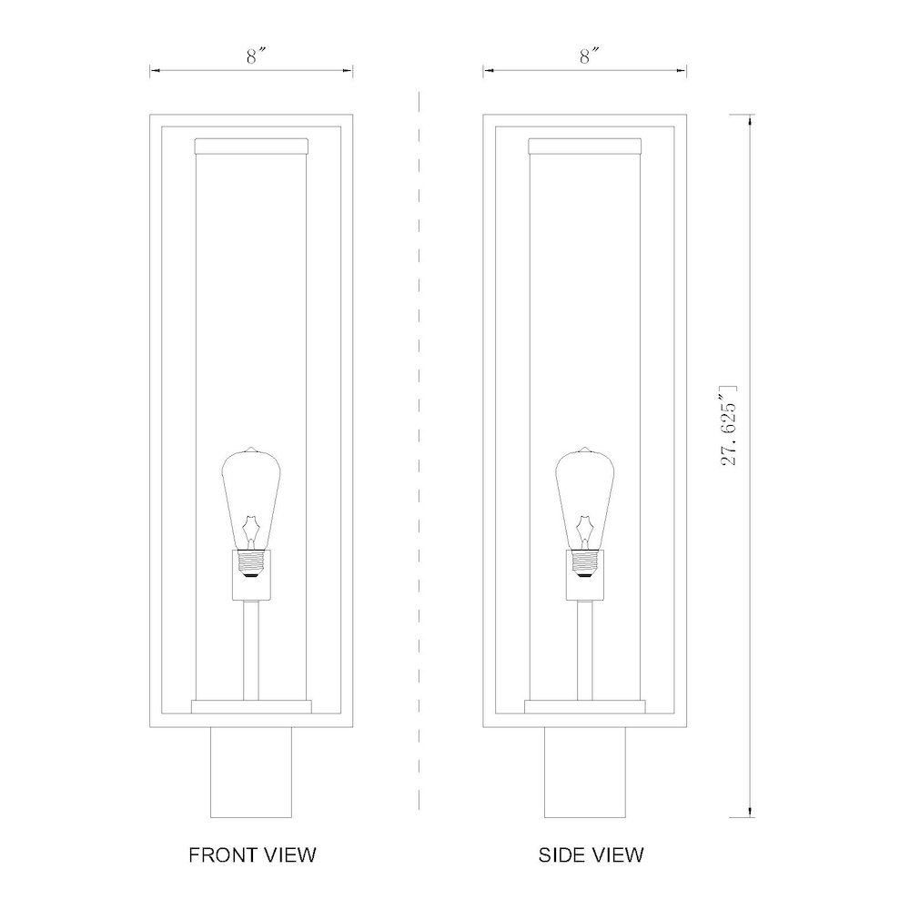 Z-Lite 1 Light Outdoor Post Mount Fixture. Picture 6