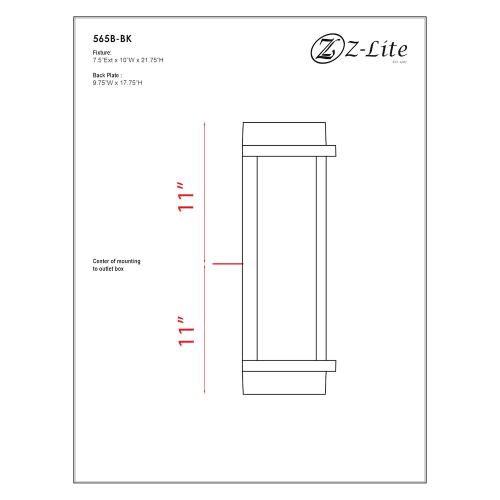 Z-Lite 2 Light Outdoor Wall Light. Picture 2