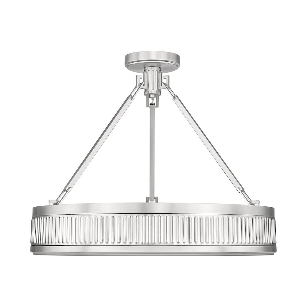 Z-Lite 3 Light Semi Flush Mount, Satin Nickel. Picture 2