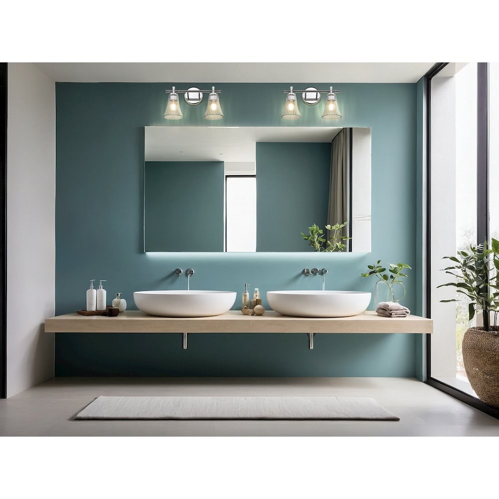 Z-Lite Belle 2 Light Vanity in Chrome color, Steel frame. Picture 6