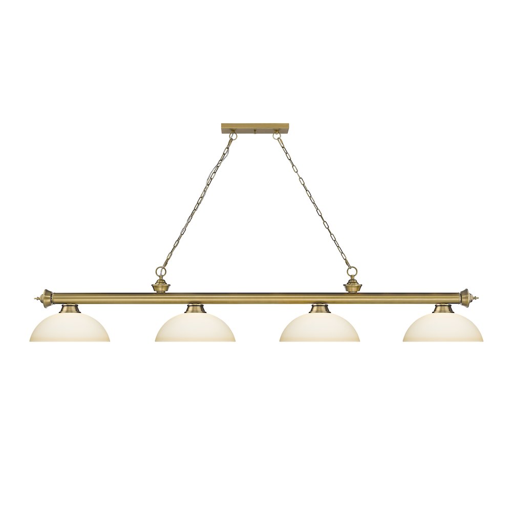 Z-Lite Cordon 4 Light Billiard, Steel Frame, Matte Opal Shade Color. Picture 2